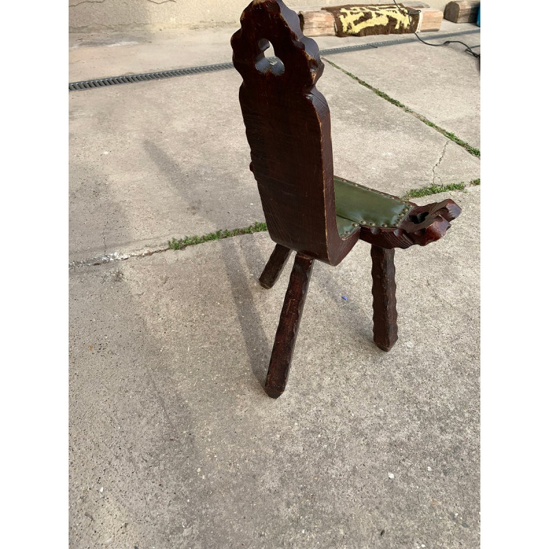 Spanischer Stuhl Vintage Brutalist aus Holz, 1960