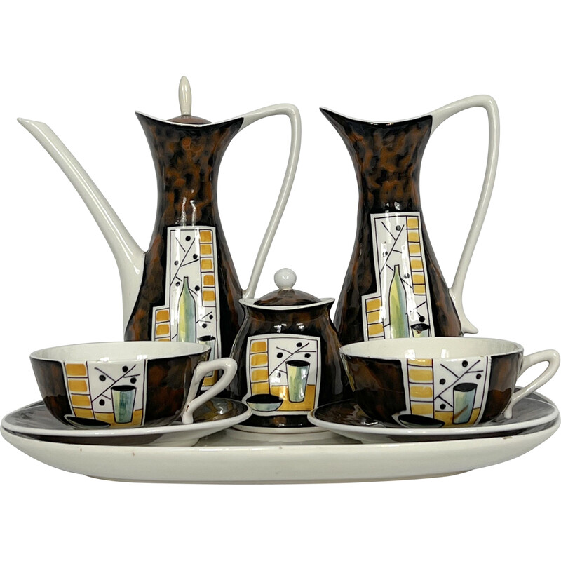 Mid century ceramic teapot set by Alfa Ceramiche, Italy 1950s