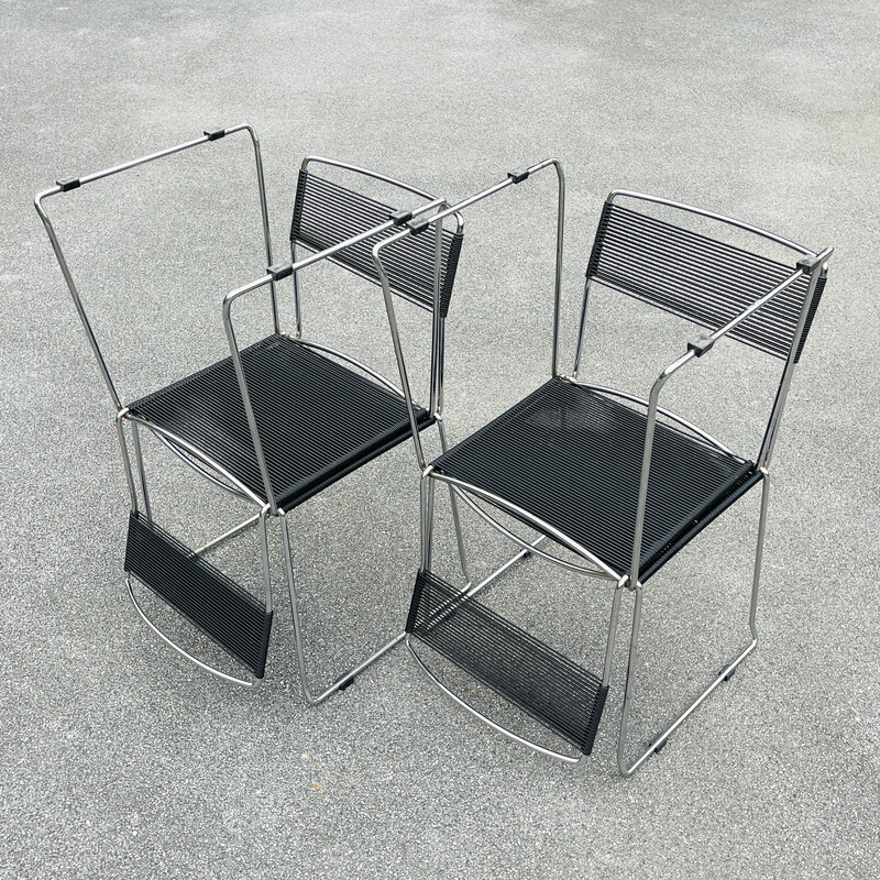 Set of 4 mid-century dining chairs Spaghetti by Giandomenico Belotti for  Alias, Italy 1980s