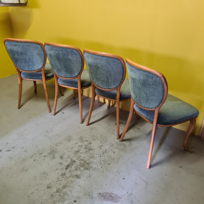 Satz von 4 deutschen Vintage-Stühlen aus Buchenholz von Spahn Stadtlohn,  1950