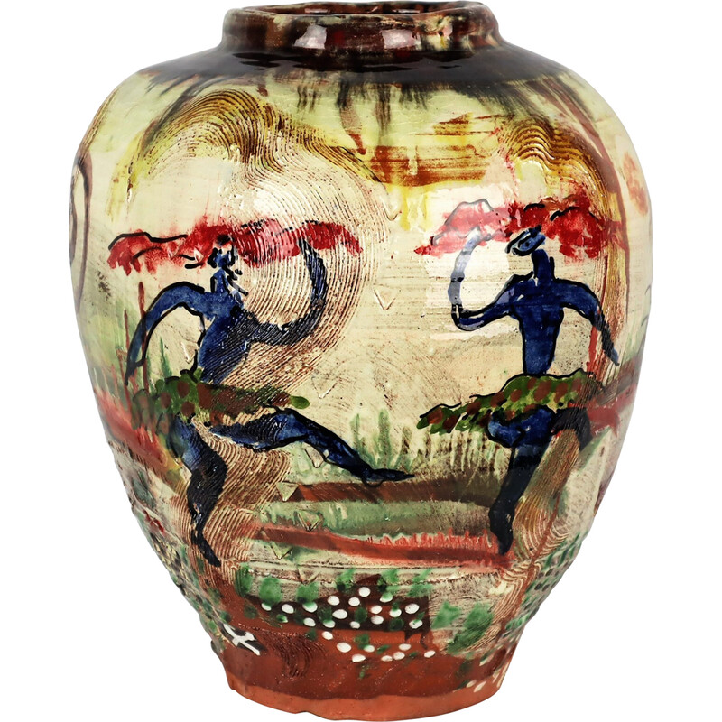 Vintage-Vase "Graffiti Jazz" aus Keramik von Basile, 1990