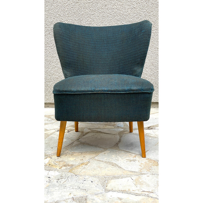 Verlaten Veronderstelling Realistisch Vintage middernachtblauwe cocktail stoel, 1960