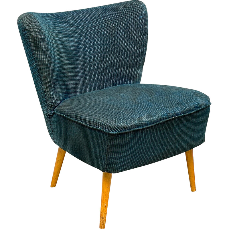 Vintage middernachtblauwe cocktail stoel, 1960