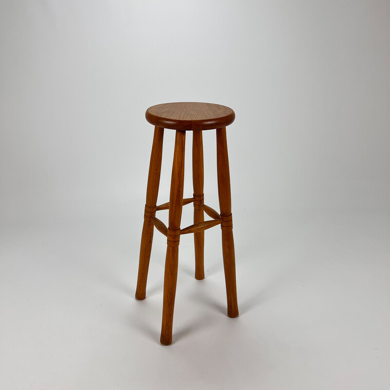 Vintage oakwood bar stool, 1960s