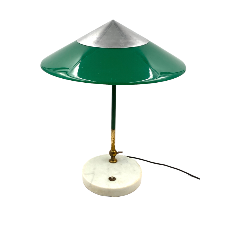 Lampada da tavolo verde vintage di Stilux, Italia 1960