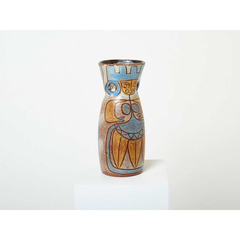 Vase vintage en céramique émaillée de la collection Maya par Accolay, 1950