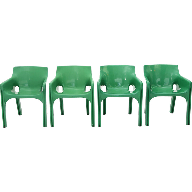 Set di 4 sedie vintage verdi "Gaudì" di Vico Magistretti per Artemide, 1960