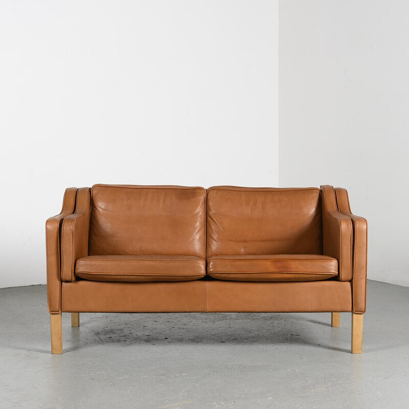 Vintage leather sofa by Børge Mogensen for Mh Møbler, Denmark 1960