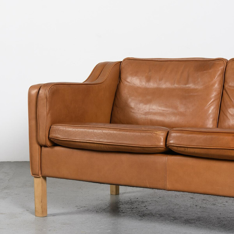 Vintage leather sofa by Børge Mogensen for Mh Møbler, Denmark 1960