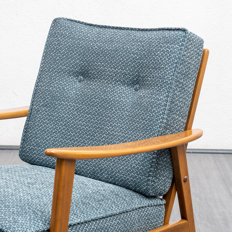 Vintage beechwood armchair with upholstery, 1960s