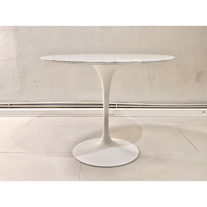Vintage ronde tafel in Carrara marmer van Eero Saarinen voor Knoll, 1960