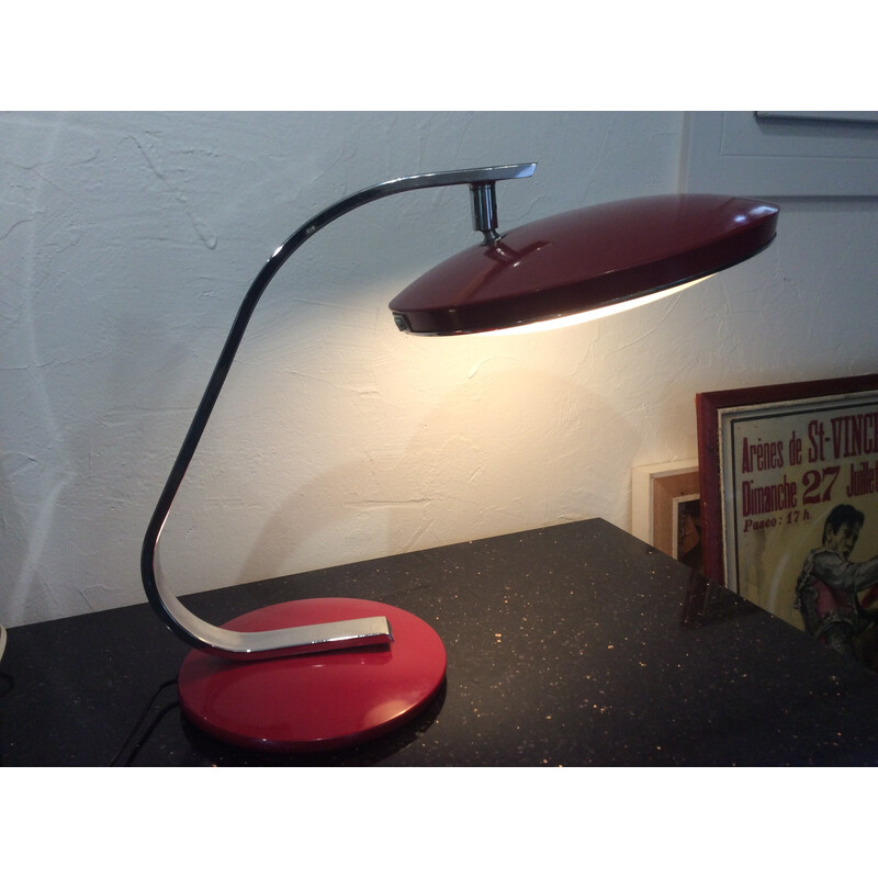 Bureaulamp Fase vintage rood