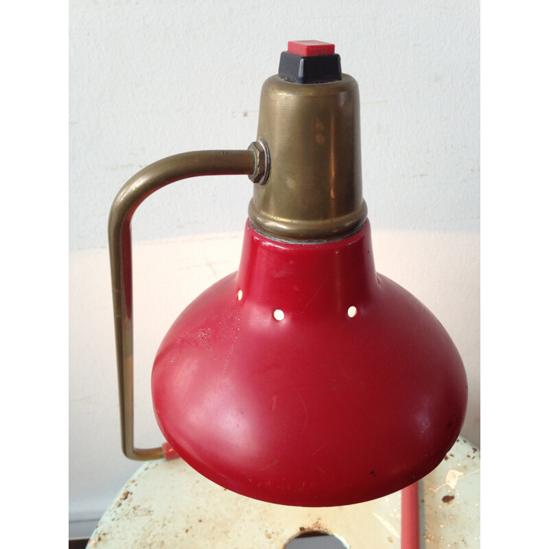 Lampe de bureau rouge - années 50
