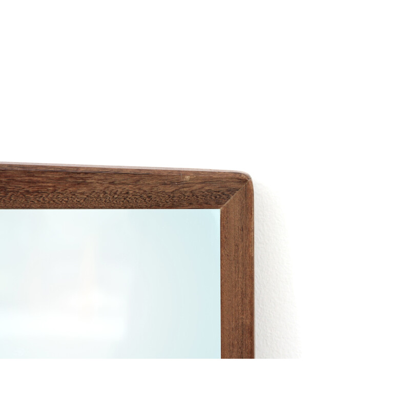 Skandinavischer Vintage-Spiegel horizontal aus Rio-Palisanderholz