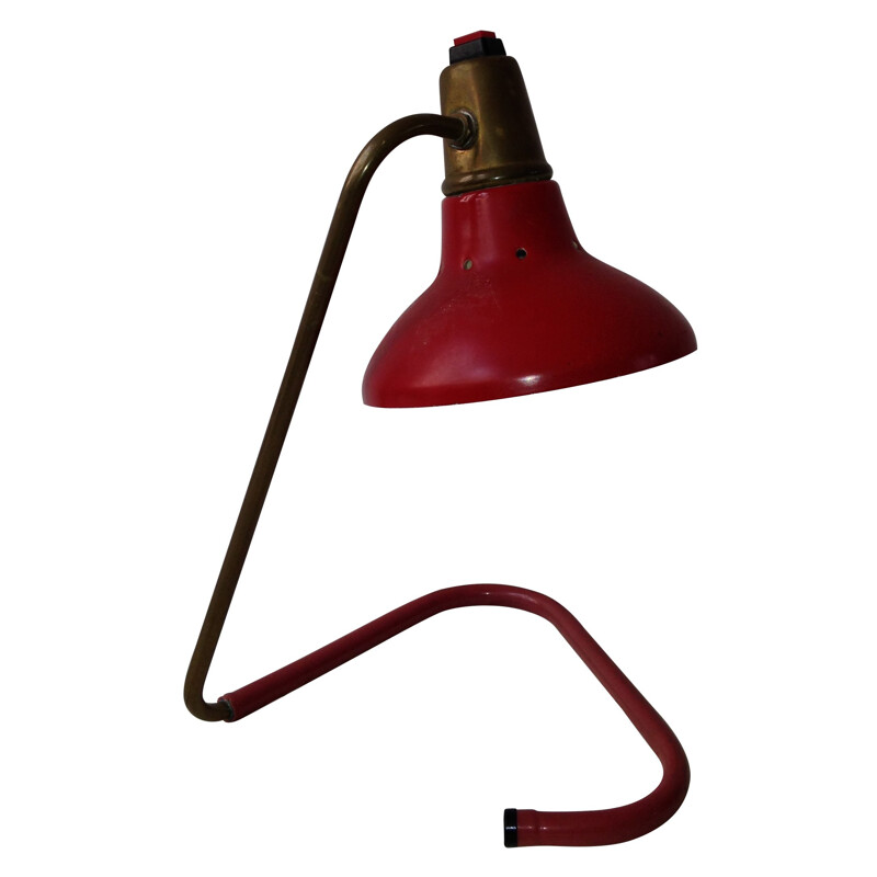 Lampe de bureau rouge - années 50