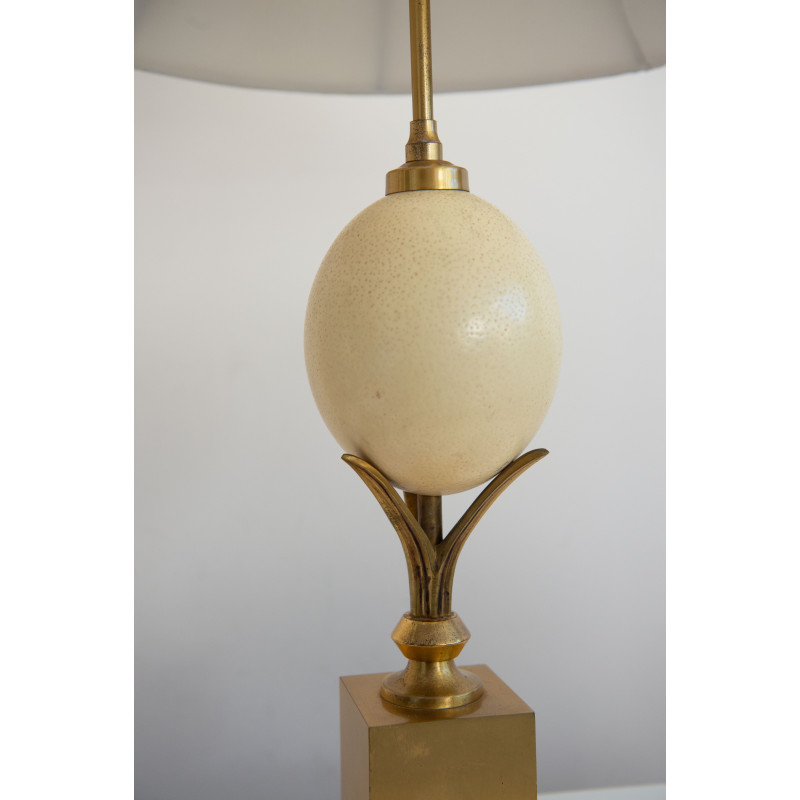 Vintage-Lampe "Straußenei" aus vergoldetem Metall von La maison Charles,  1960-1970er