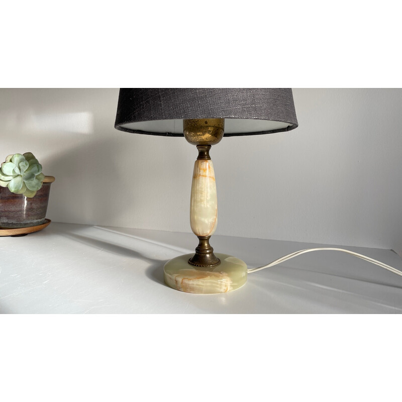 Vintage onyx stone table lamp