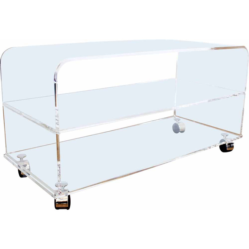 Foxtrot Glass Tv Stand Cart With Wheels | thepadoctor.com