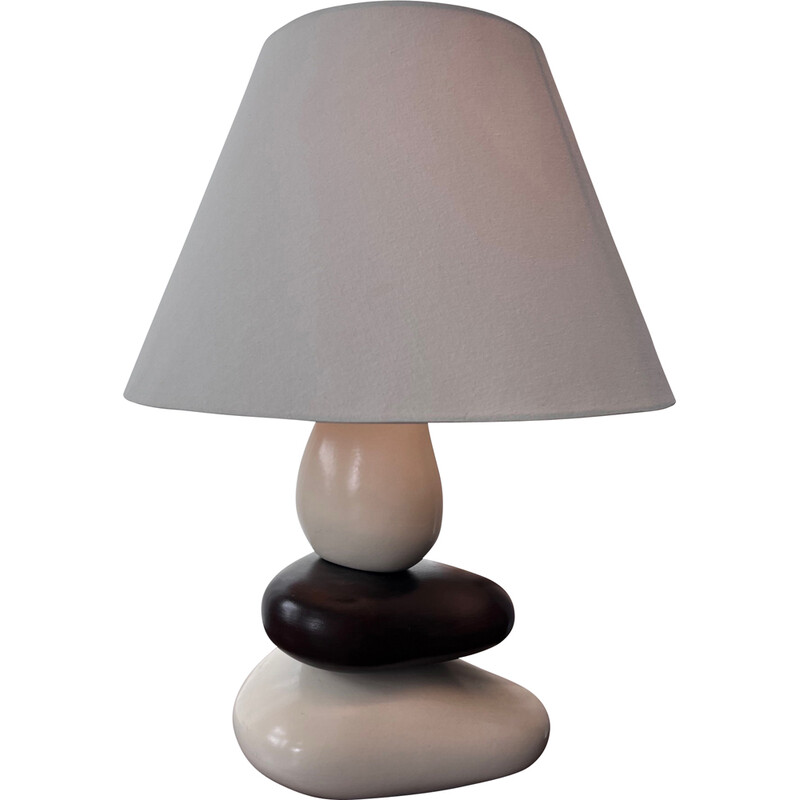 Vintage-Lampe mit 3 Kieselsteinen von François Châtain