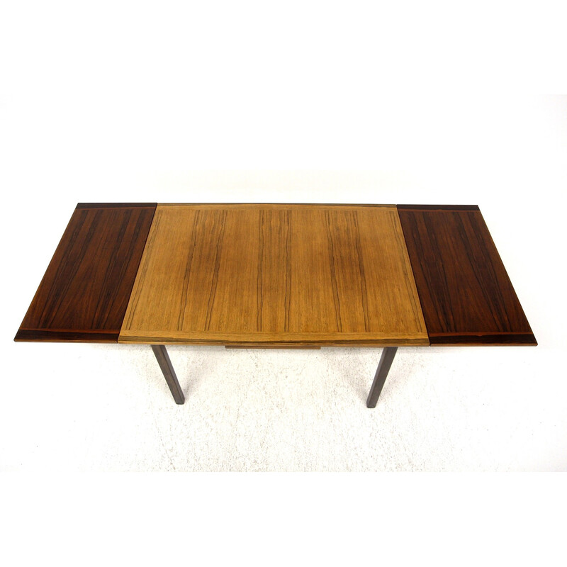 Vintage rosewood table with retractable tops, Norway 1960