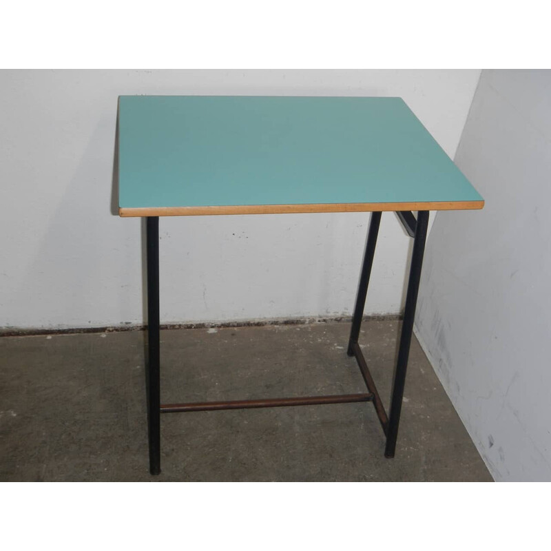 Banco di scuola in legno vintage con formica