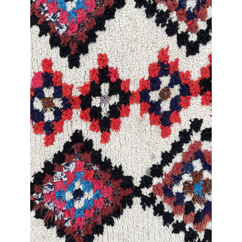 Vintage Berbere Azilal handgewebter Teppich aus Wolle, Marokko