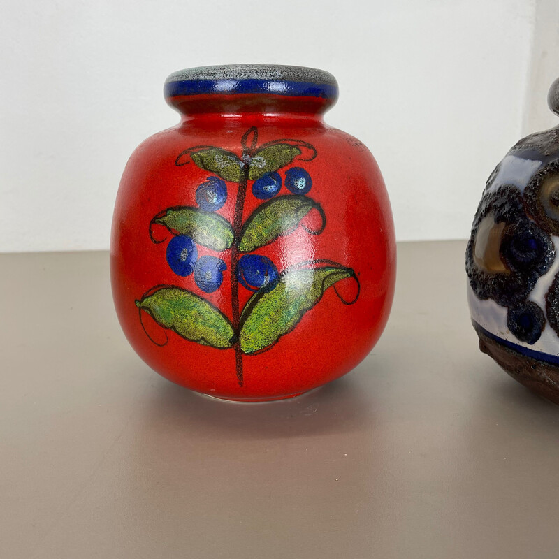 Paire de vases vintage en céramique par Scheurich, Allemagne 1970