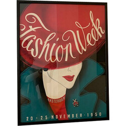 Vintage "Fashion Week" poster by Reyn Dirksen, Netherlands 1950
