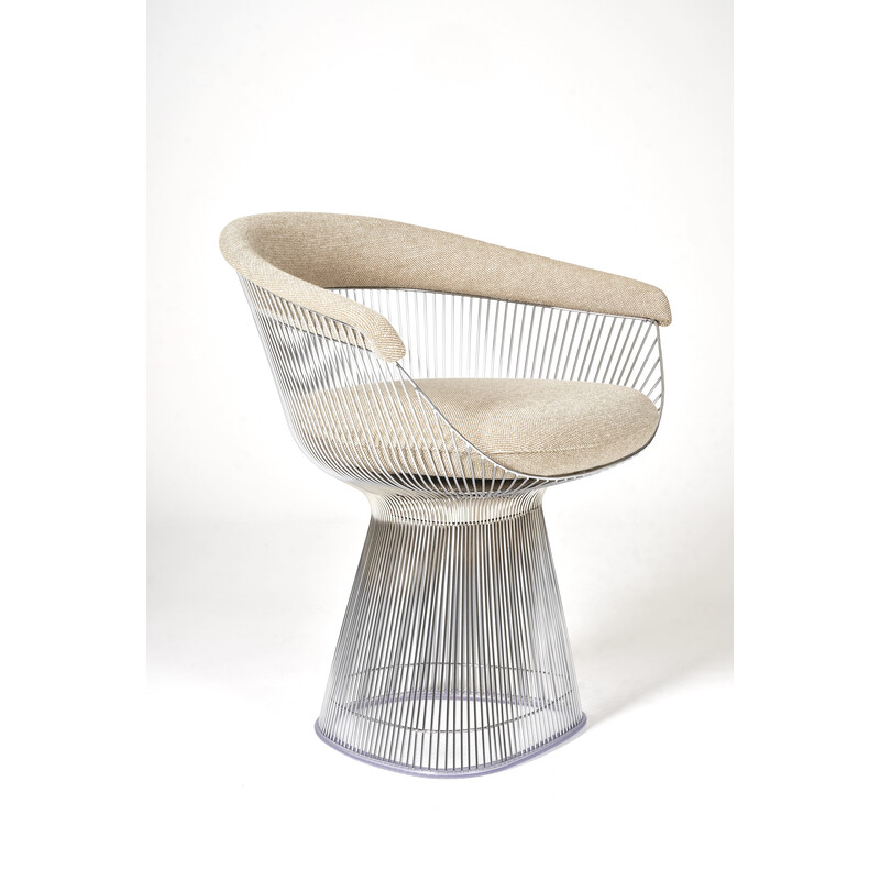 Chaise vintage en tissu et métal par Warren Platner pour Knoll international
