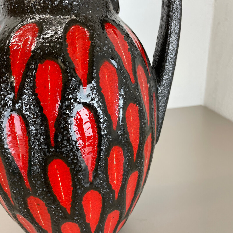 Vintage fat lava pottery vase "Strawberry" for Scheurich, Germany 1970s