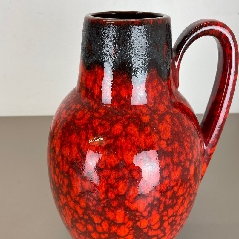 Vintage fat lava pottery vase for Scheurich, Germany 1970s