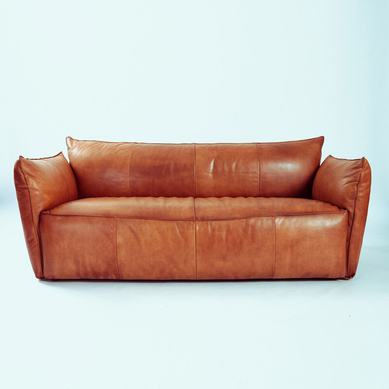Vintage-Sofa aus cognacfarbenem Büffelleder