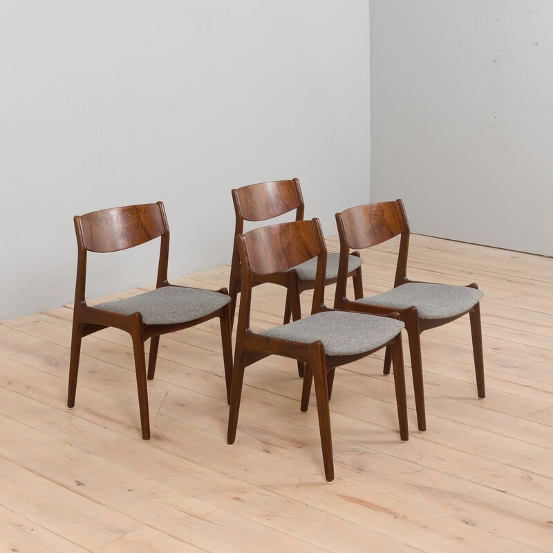 Set of 4 vintage rosewood chairs by Vilhelm Jorgesen for Fasro, Denmark  1960s