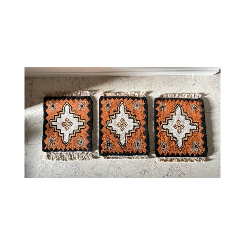 Set di 3 tappeti in velluto vintage
