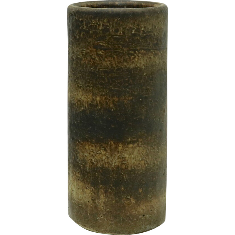 Zylindrische Vase aus Steingut, 1950er Jahre