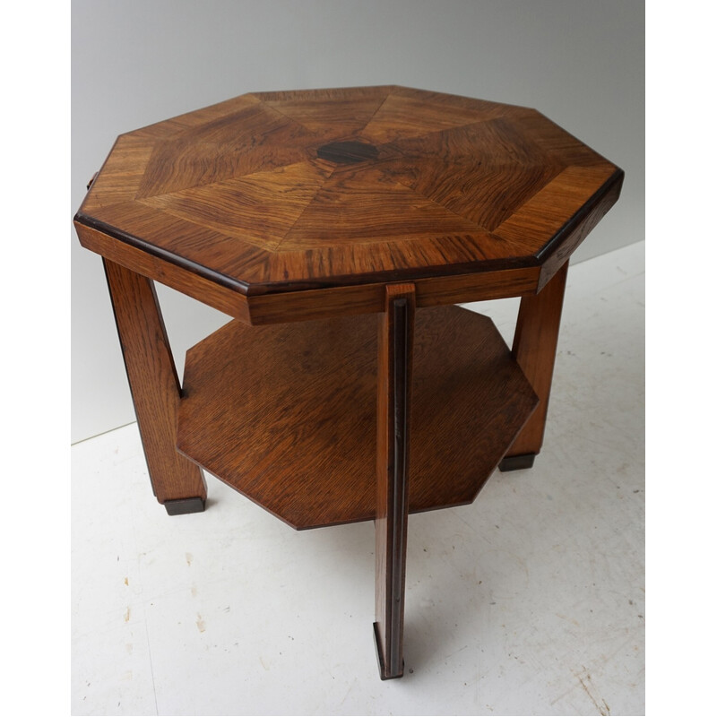 Vintage "Art deco" oakwood and ebony coffee table, 1910-1930s
