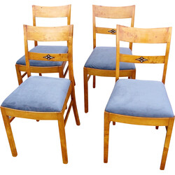 Set van 4 vintage Art deco stoelen, jaren 1940