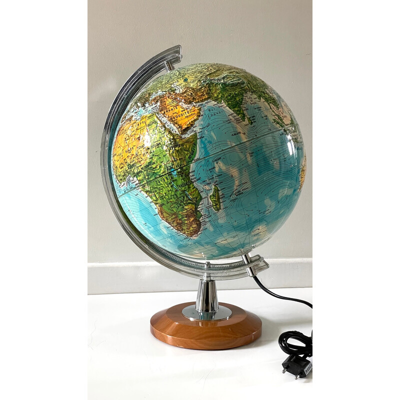 Globe terrestre vintage mappemonde lumineuse Scan Globe Danemark