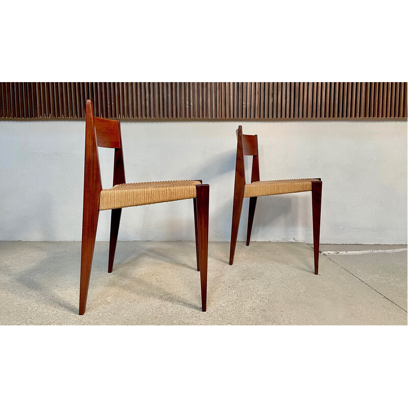 Pair of vintage minimalist "Pia" chairs by Poul Cadovius for Royal  Persiennen, Denmark 1958s