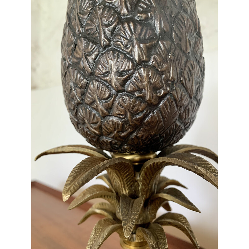 Vintage pineapple lamp in bronze and brass for Maison Charles, 1960s