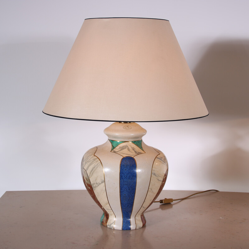Coppia di lampade da tavolo vintage in ceramica di Paulo Marioni per  Marioni, Italia 1960