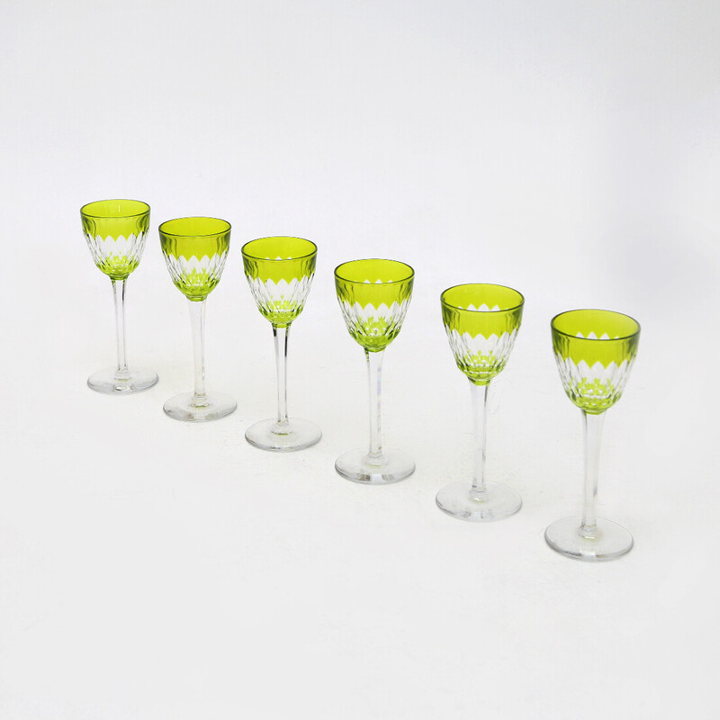Ensemble de 6 verres à vin vintage "Armagnac" en cristal par Baccarat, 1970