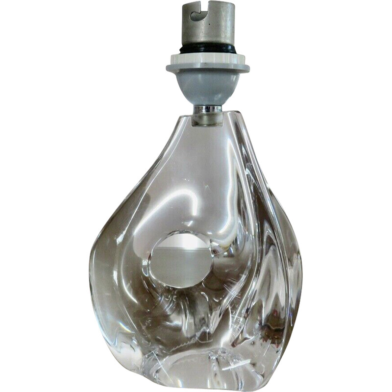 Pied de lampe vintage "Daum France" en cristal, 1960
