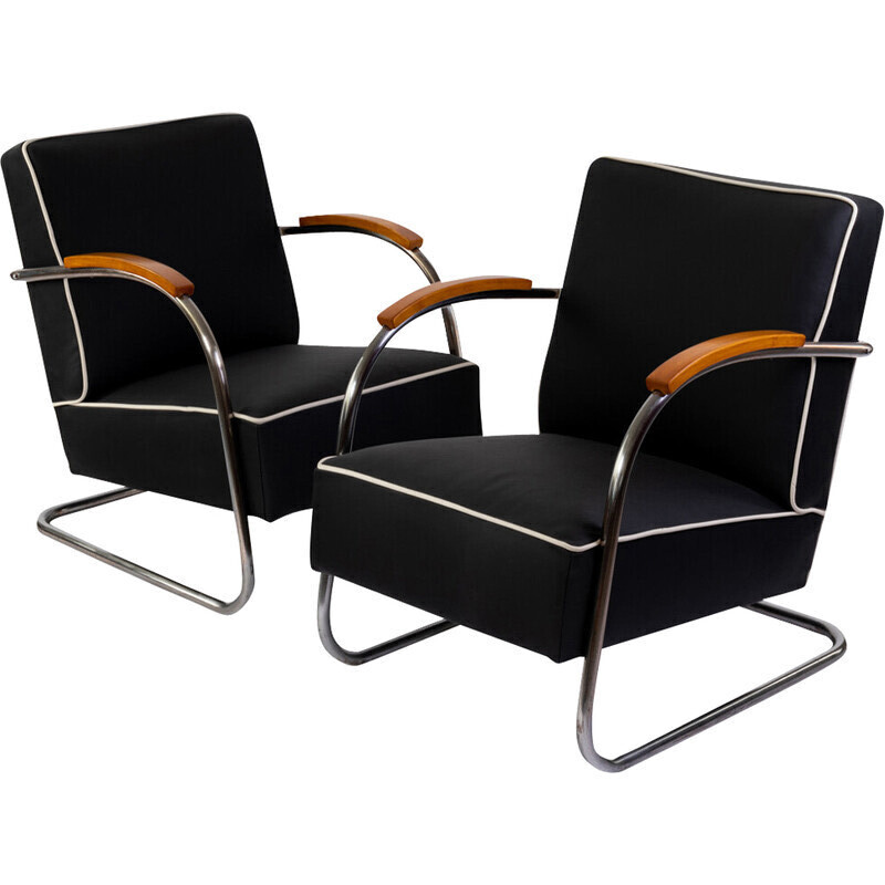Paire de fauteuils Bauhaus vintage par Mücke et Melder, 1930