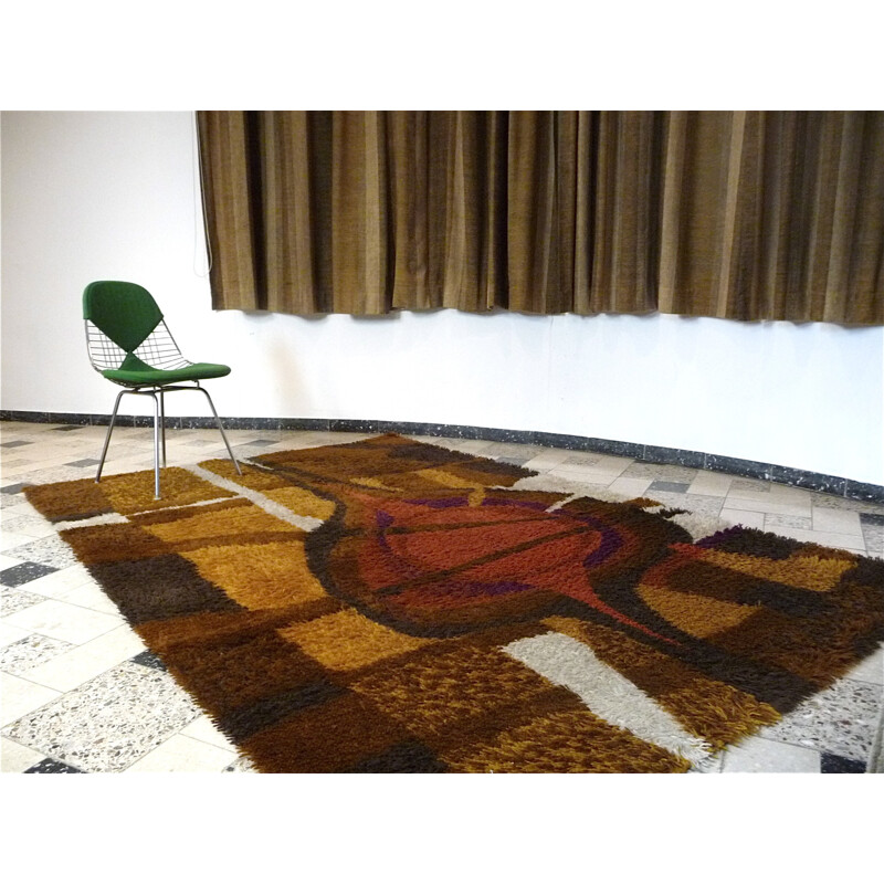 Brauner Vintage-Teppich aus Wolle von Ege Rya, Dänemark 1960