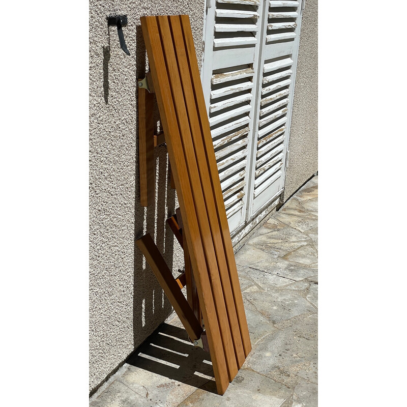 Banco plegable vintage de madera maciza