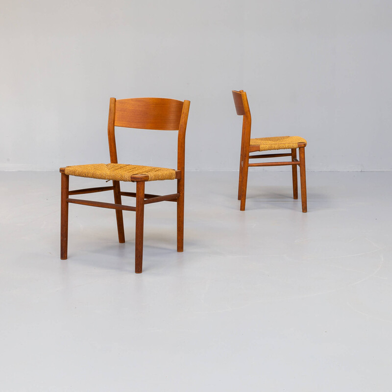Pair of vintage teak chairs by Børge Mogensen for Søborg Møbler