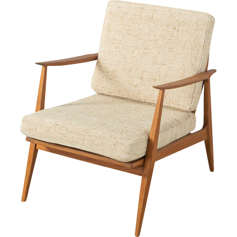 Vintage teak armchair and fabric by Schnittger Sitzmöbel, Germany 1960s