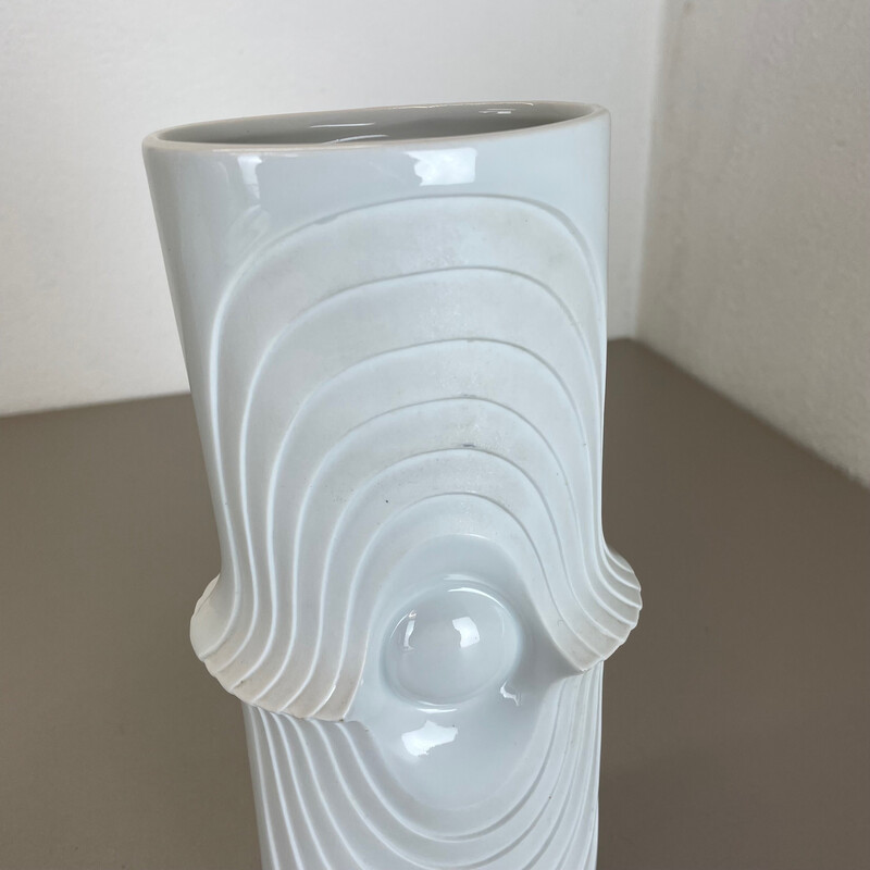 Paire de vases vintage Op Art en porcelaine de Royal Bavaria Kpm, Allemagne  1970