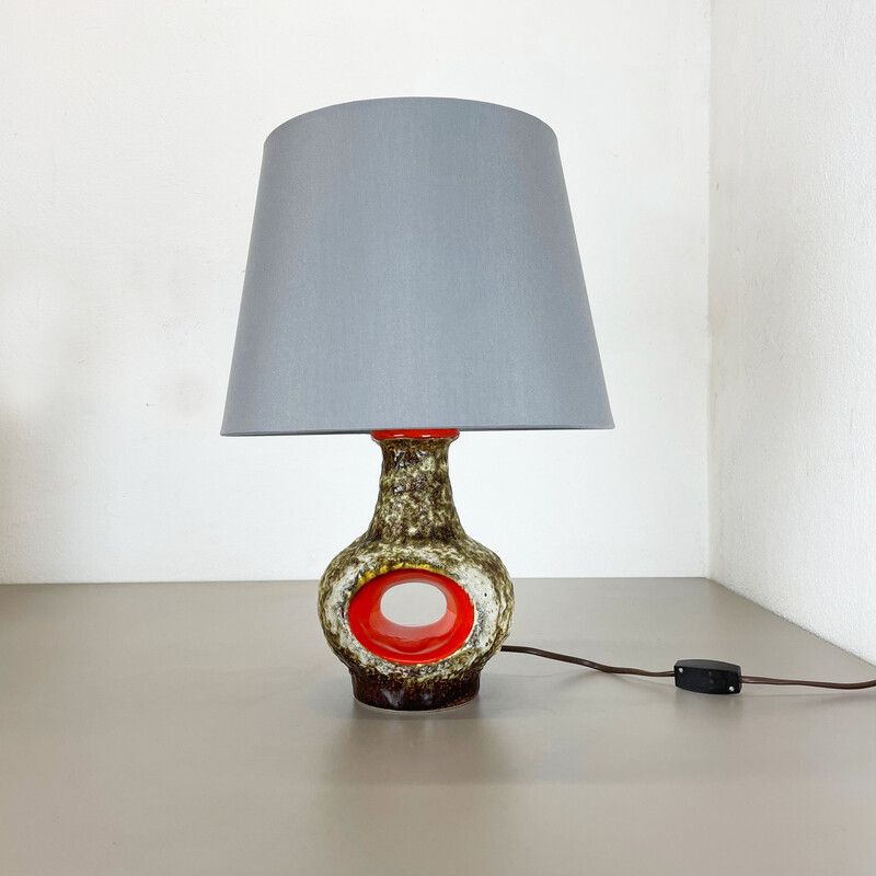 Vintage fat lava ceramic table lamp by Dümler and Breiden, Germany 1970s